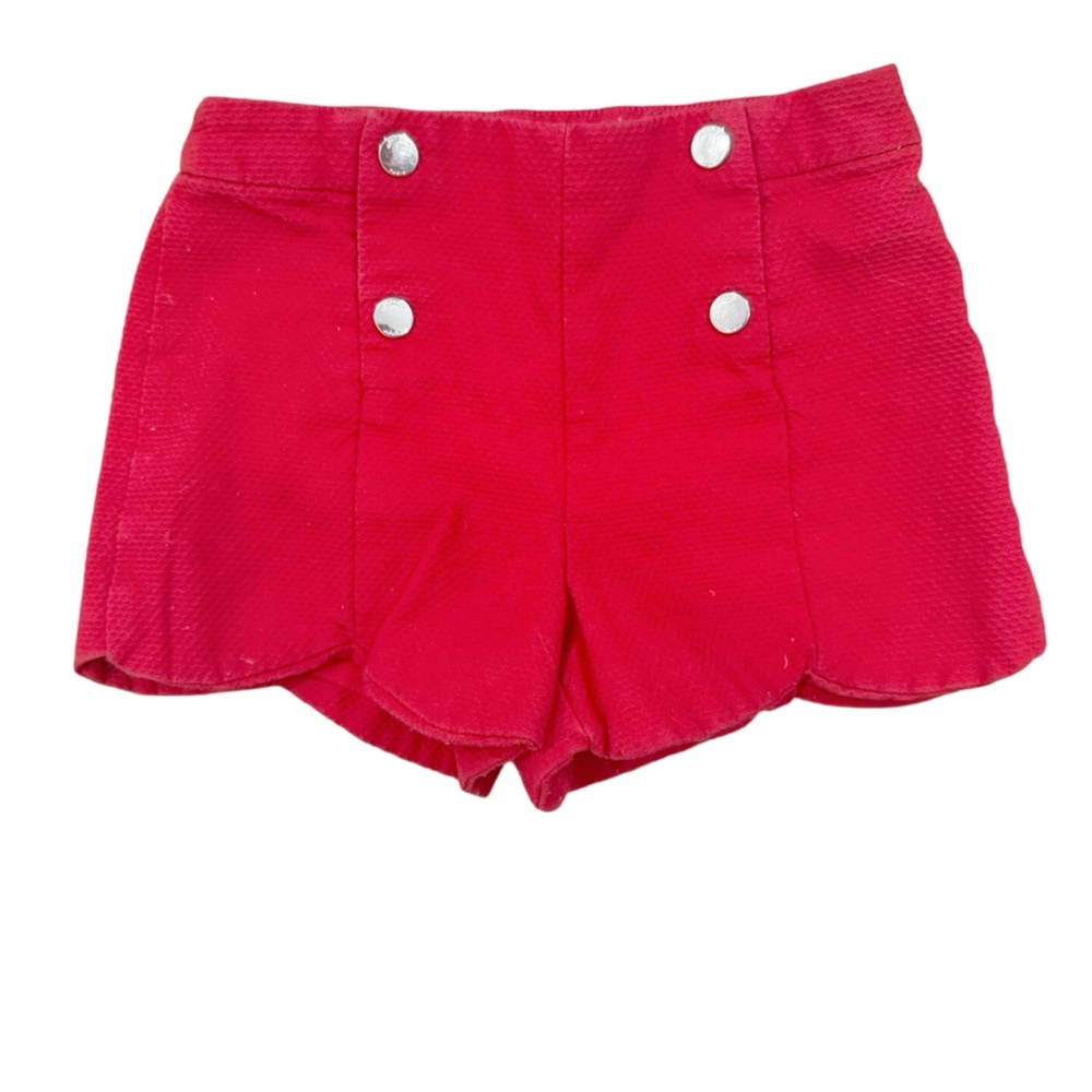 Jacadi Red Button-Detail Scallop Hem Shorts 18 months